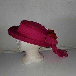 Vintage Pink Hat with Red Accent